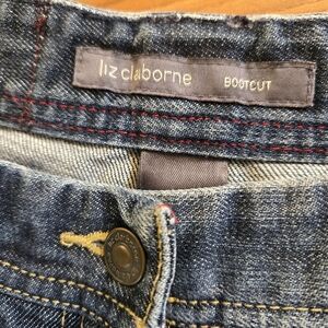 Liz Claiborne Blue Denim Jeans with Stitching,  Size 8P